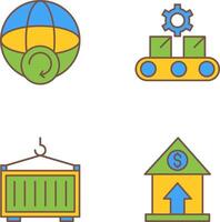 Earth and Conveyor Belt Icon vector