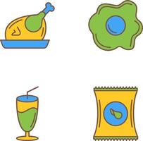 Chicken leg and Fried egg Icon vector