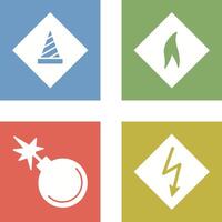 under construction and flammable material Icon vector