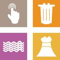 danger of hand press and garbage Icon vector