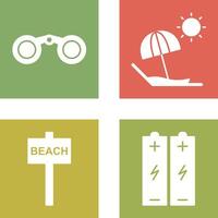 Binoculars and beach Icon vector