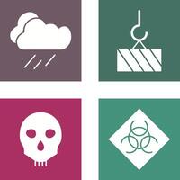 rain and heavy machinery Icon vector