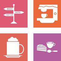 signboard and coffe machine Icon vector