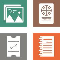 pictures and passport Icon vector