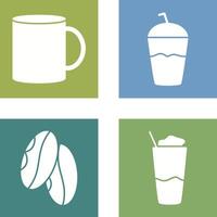 café jarra y frapé icono vector