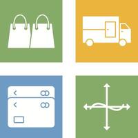 envío y compras bolso icono vector