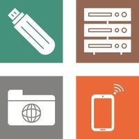 usb drive and server Icon vector