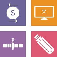 transaction and disconnected network Icon vector
