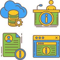 cloud data and information desk Icon vector