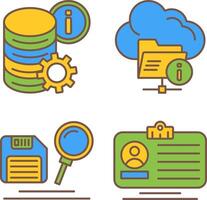 data and folder Icon vector