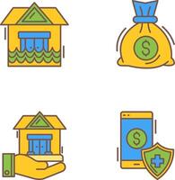 Natural Disaster and Money Bag Icon vector
