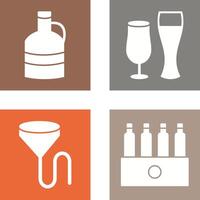 moon shine and beer glasses Icon vector