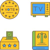 votar y televisión icono vector