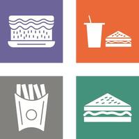 cream cake and lunch bistro Icon vector