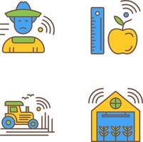 Farmer and Measure and Measure Icon vector