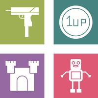 Gun and 1UP Icon vector