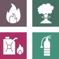 flame and bomb blast Icon vector