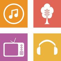 Music Player and Tree Icon vector