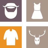 Beard and Moustache and Dress Icon vector