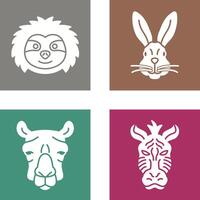 Sloth and Rabbit Icon vector