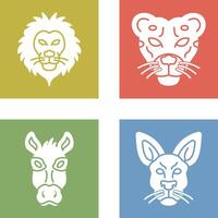 Lion and Cheetah Icon vector