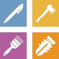 Marker and Axe Icon vector