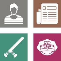 Prisioner and Newespaper Icon vector