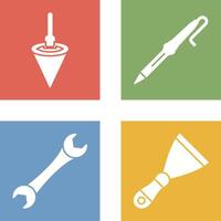 Plumb Bob and Soldering Icon vector