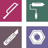 Hacksaw and Paint Roller Icon vector