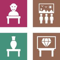 Human Sculpture and Viewing Icon vector