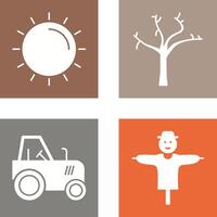 Sun and Tree Icon vector