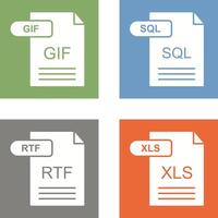 GIF and SQL Icon vector