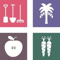 Gardening Tools and Palm tree Icon vector