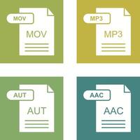 MOV and MP3 Icon vector