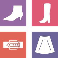 Boots with Heels and Long Boats Icon vector