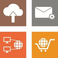 Upload to Cloud and Message Settings Icon vector