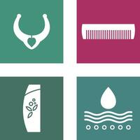 Necklace and Comb Icon vector