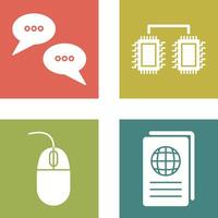 Conversation Bubbles and Processors Connected Icon vector