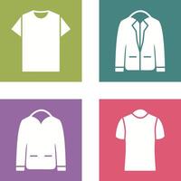 Plain T Shirt and Stylish Jacket Icon vector