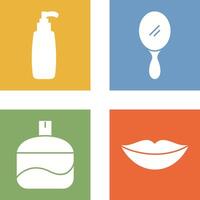 cosmético producto y espejo icono vector