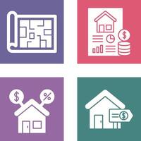 Blueprint and loan Icon vector