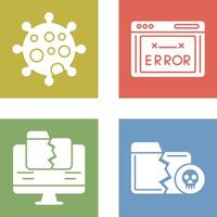 Virus and Error Code Icon vector