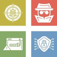 Bug Target and Hacker Icon vector