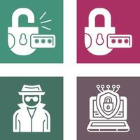 Unlock and Protect Icon vector