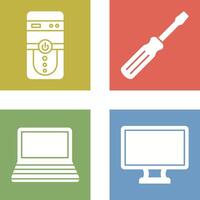 Cpu and Screw driver Icon vector