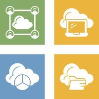 Network and Laptop Icon vector