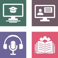 Online Course and distance Icon vector