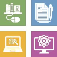 Digital Library and Essay Icon vector