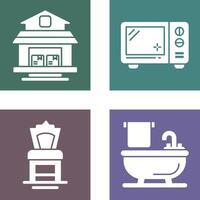 Warehouse and Microwave Icon vector