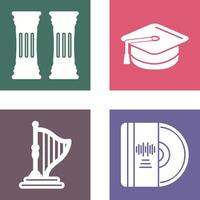 Column and Mortarboard Icon vector